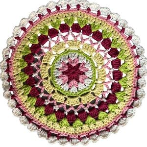 Crochet Doily, Placemat, Trivet Handmade Crocheted - Mandala 100% Cotton